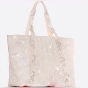 PINK Victoria's Secret Sparkling off-White Tote